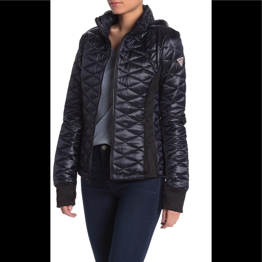 GUESS Quilted Puffer Jacket - NAVY L NWT